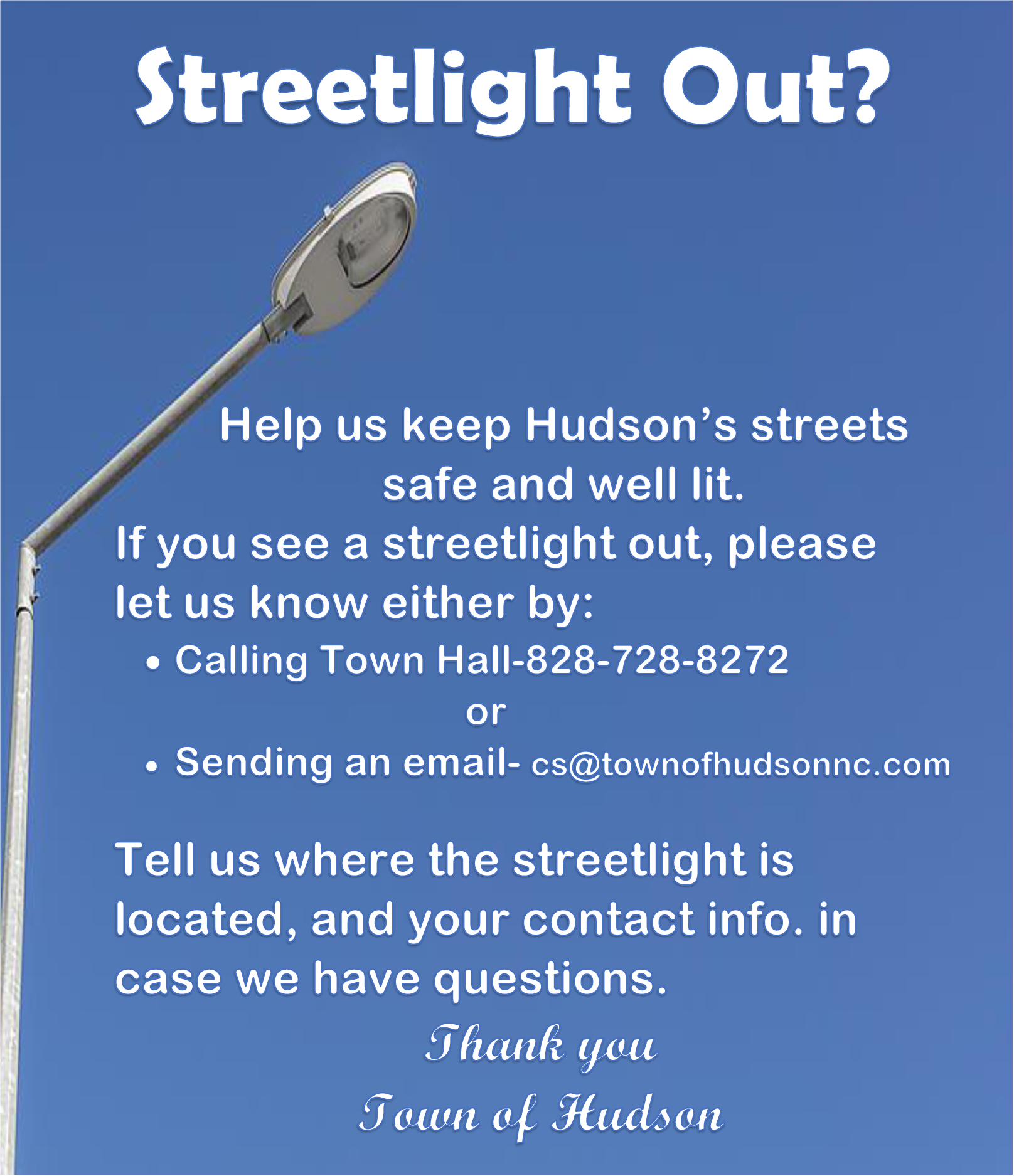 Report Streetlight Out